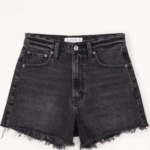 Abercrombie Women’s 90s High Rise Black Denim Cutoff Shorts